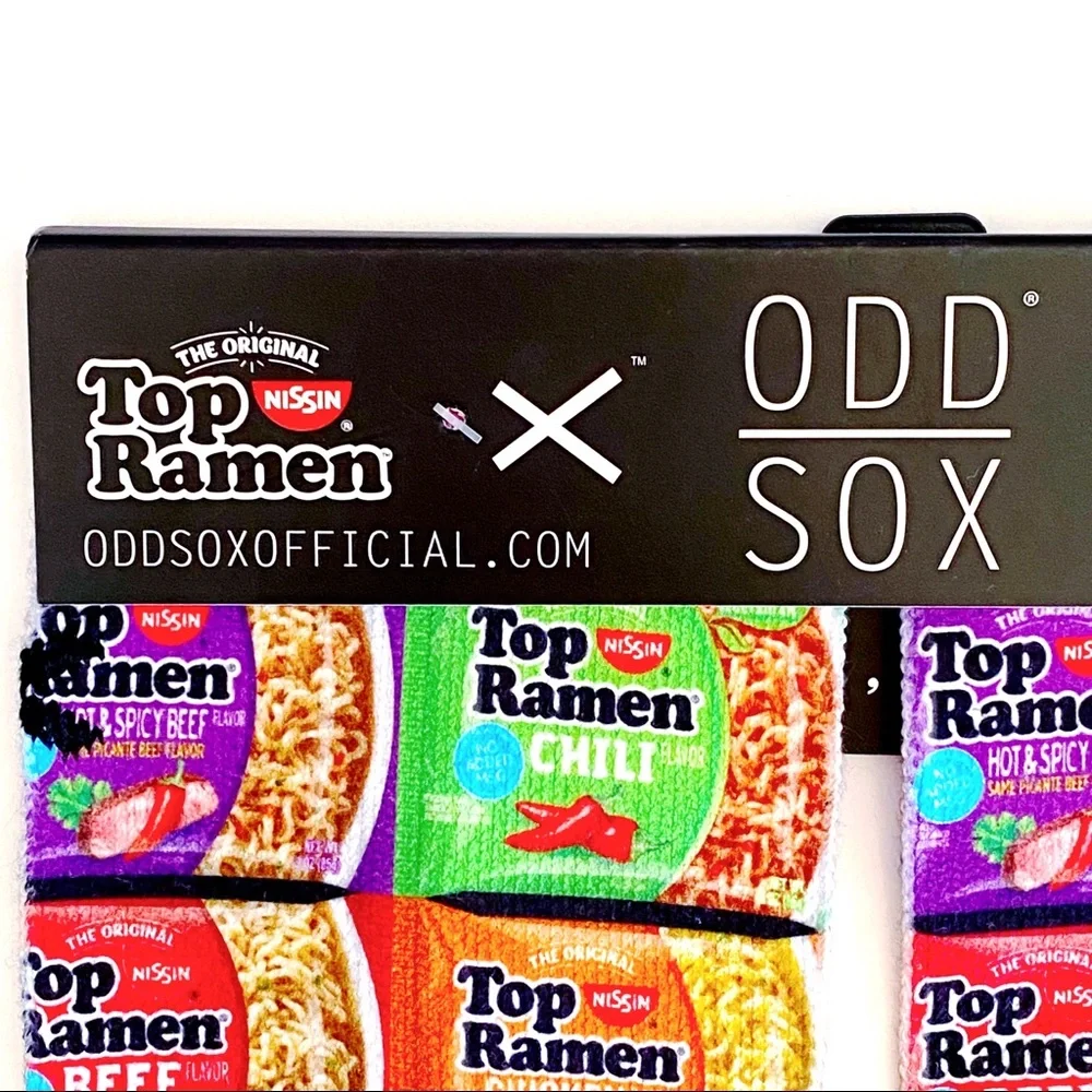 Odd Sox Top Ramen Noodles Crew Socks Mens Womens Nissin Fun Funny Gift Colorful